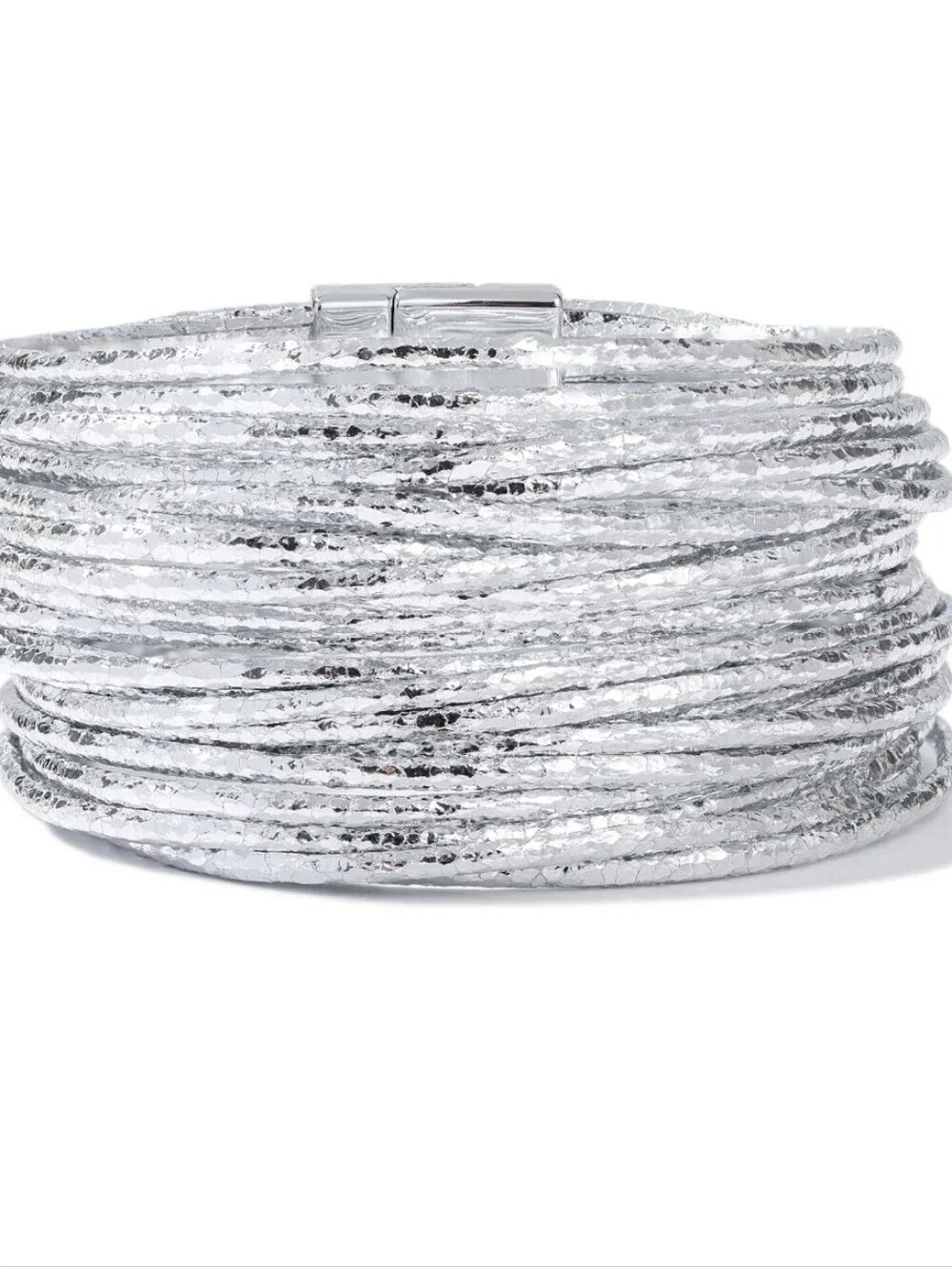 Silver Multi-Strand Wrapped Bangle Bracelet - Women's Jewelry